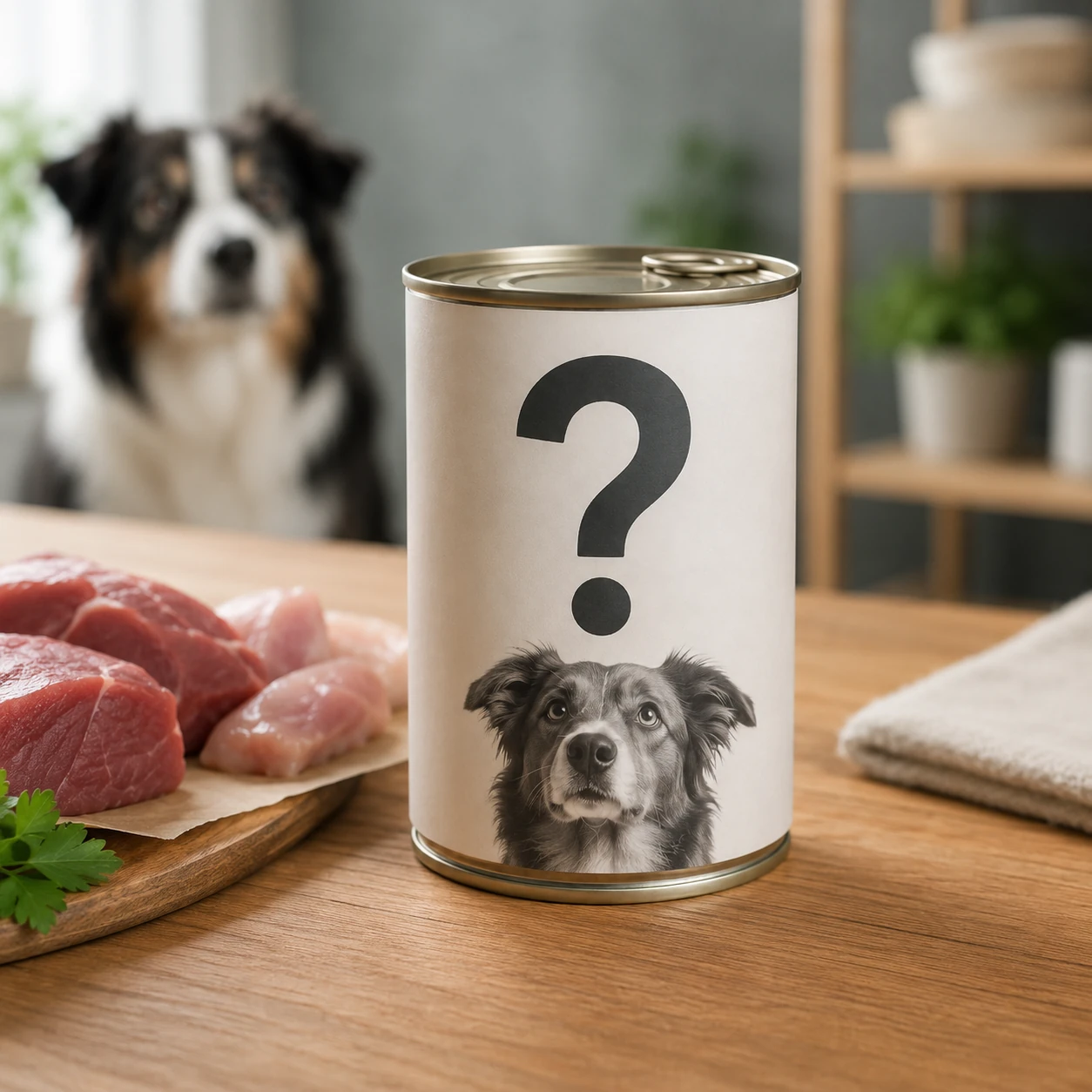 Zutatenliste auf einer Tierfutterverpackung